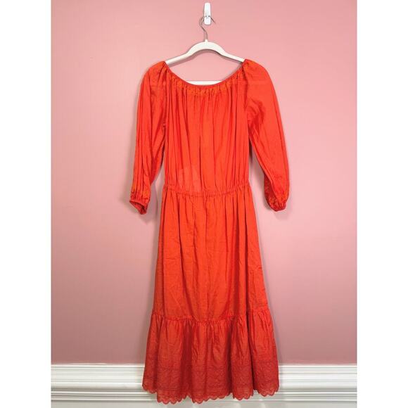 Vanessa Bruno Coral Embroidered Maxi Dress Size 34/XS - Picture 6 of 7